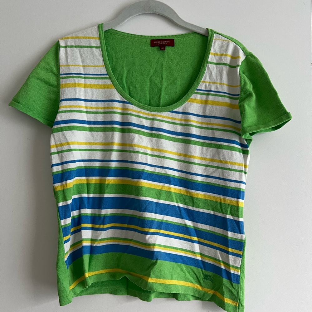 Striped green t shirt Burberry